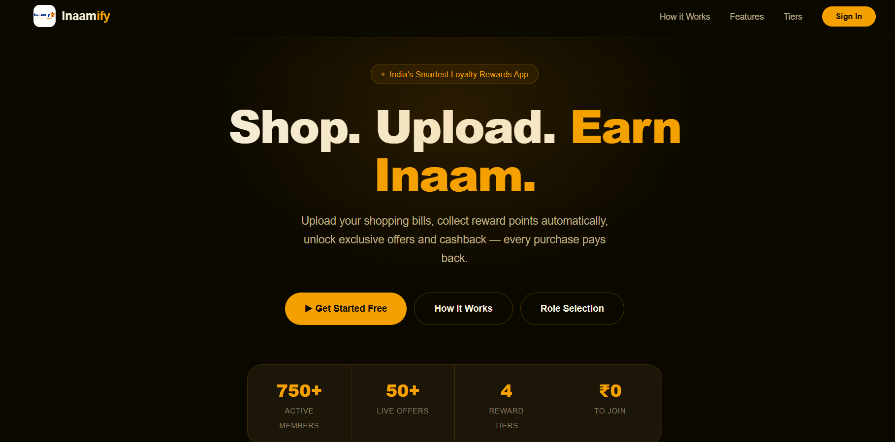 Inaamify Website